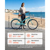 VEVOR Women Bike, 26 in Beach Cruiser Bike, Single-Speed Adult City Bicycle with Steel Frame, 330 lbs Capacity, Basket, Rear Rack & Dual V-Brakes, Mint Green