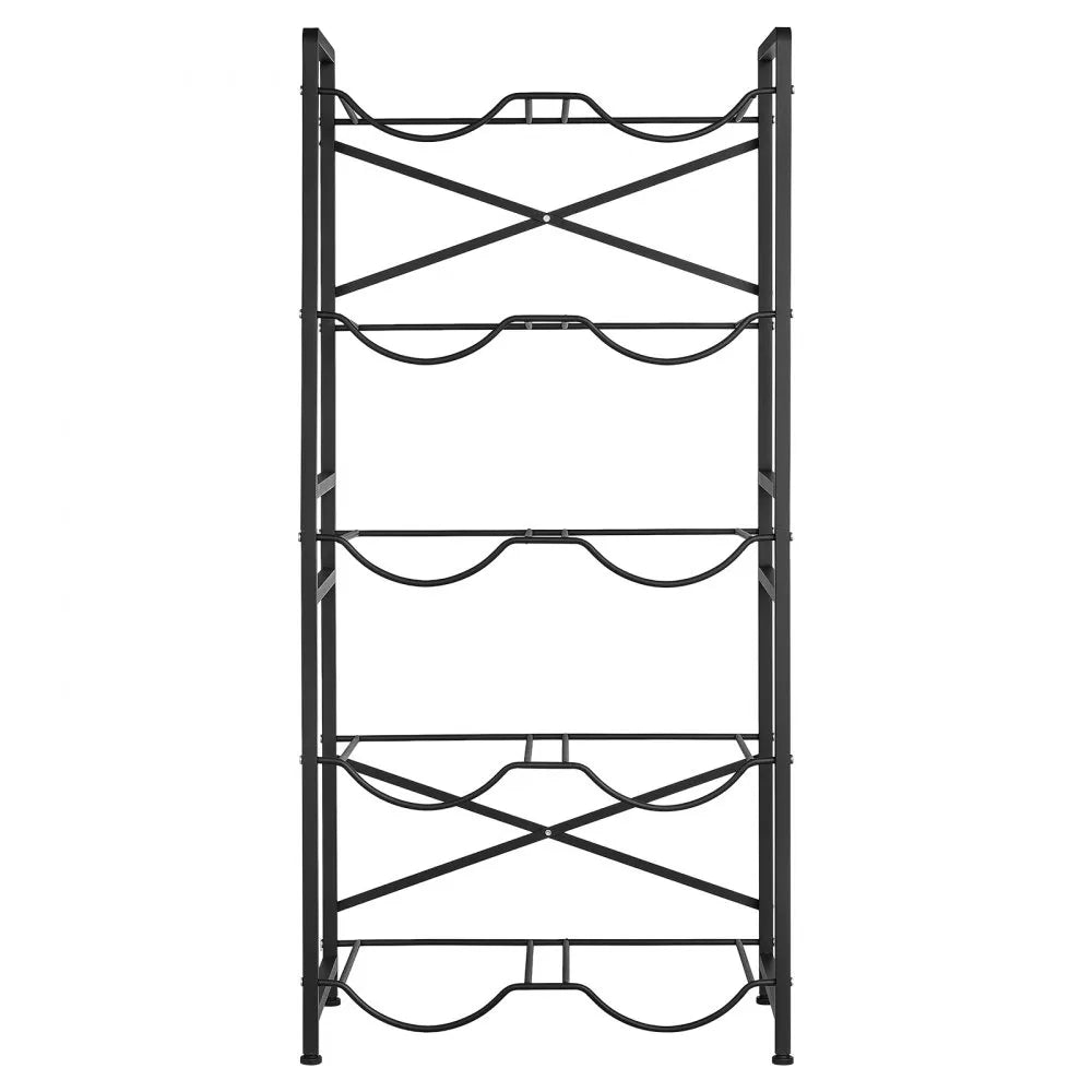 VEVOR Water Jug Holder, 5 Tiers Double Rows 3 and 5 Gallon Water Bottle Holder for 10 Bottles, Heavy Duty Jug Rack Organizer with Handles, Easy Assembly, for Kitchen, Office, Living Room, Black