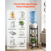 VEVOR Water Dispenser Stand, 2 Tiers Water Jug Holder for 1 Bottle, Heavy Duty Jug Rack Organizer with Detachable Storage Shelf, Cross-Shaped Stable Base, for Kitchen, Office, Living Room, Black