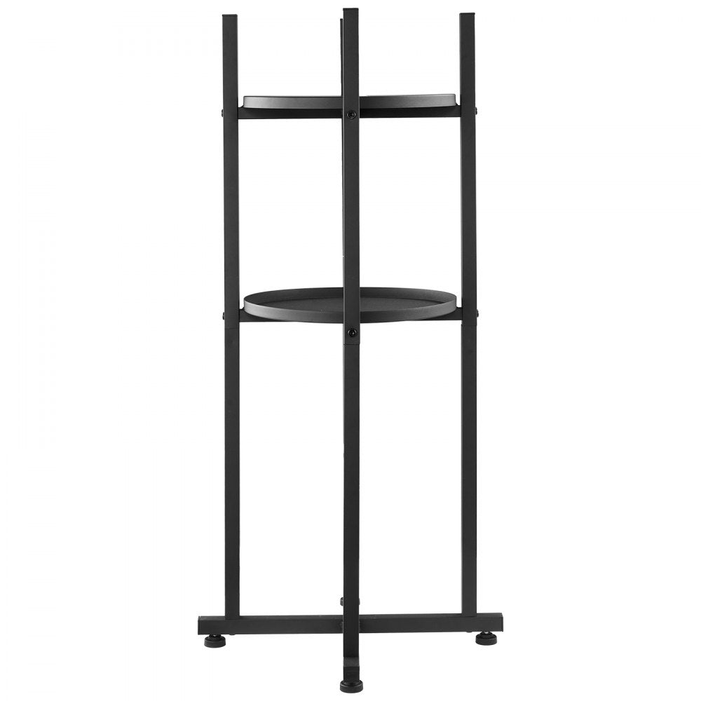 VEVOR Water Dispenser Stand, 2 Tiers Water Jug Holder for 1 Bottle, Heavy Duty Jug Rack Organizer with Detachable Storage Shelf, Cross-Shaped Stable Base, for Kitchen, Office, Living Room, Black