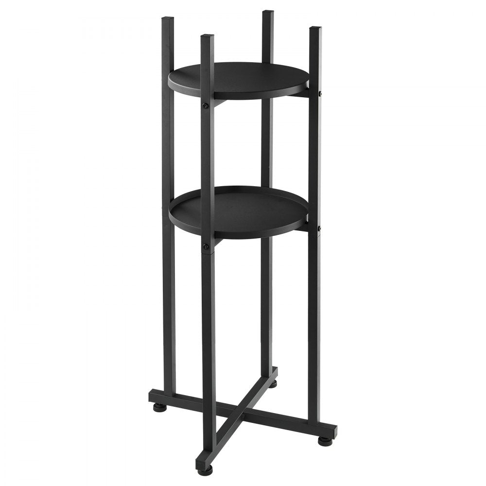 VEVOR Water Dispenser Stand, 2 Tiers Water Jug Holder for 1 Bottle, Heavy Duty Jug Rack Organizer with Detachable Storage Shelf, Cross-Shaped Stable Base, for Kitchen, Office, Living Room, Black