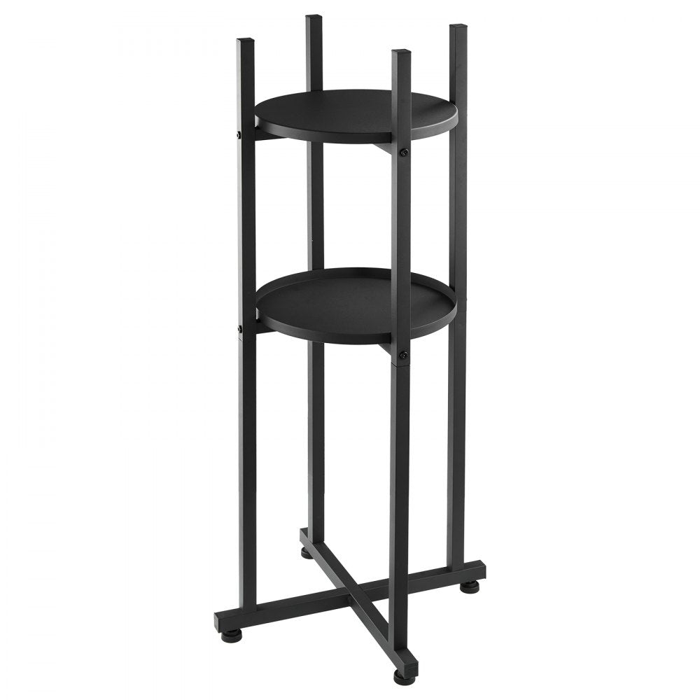 VEVOR Water Dispenser Stand, 2 Tiers Water Jug Holder for 1 Bottle, Heavy Duty Jug Rack Organizer with Detachable Storage Shelf, Cross-Shaped Stable Base, for Kitchen, Office, Living Room, Black