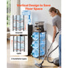 VEVOR Water Jug Holder, 4 Tiers 3 and 5 Gallon Water Bottle Holder for 3 Bottles, Heavy Duty Jug Rack Organizer with Storage Shelf, Detachable for Kitchen, Office, Living Room, Black and Brown