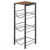 VEVOR Water Jug Holder, 4 Tiers 3 and 5 Gallon Water Bottle Holder for 3 Bottles, Heavy Duty Jug Rack Organizer with Storage Shelf, Detachable for Kitchen, Office, Living Room, Black and Brown