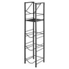 VEVOR Water Jug Holder, 5 Tiers 3 and 5 Gallon Water Bottle Holder for 4 Bottles, Heavy Duty Jug Rack Organizer with Storage Shelf, Adjustable Feet, and Handle, for Kitchen, Office, Living Room, Black
