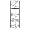VEVOR Water Jug Holder, 5 Tiers 3 and 5 Gallon Water Bottle Holder for 4 Bottles, Heavy Duty Jug Rack Organizer with Storage Shelf, Adjustable Feet, and Handle, for Kitchen, Office, Living Room, Black