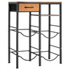 VEVOR Water Jug Holder, 4 Tiers Double Rows 3 and 5 Gallon Water Bottle Holder for 4 Bottles, Heavy Duty Jug Rack Organizer with Storage Shelf and Drawer, for Kitchen, Living Room, Black and Brown
