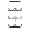 VEVOR Water Jug Holder, 4 Tiers Double Rows 3 and 5 Gallon Water Bottle Holder for 6 Bottles, Heavy Duty Jug Rack Organizer with Handles, Foldable for Kitchen, Office, Living Room, Black and Brown