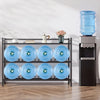 VEVOR Water Jug Holder, 3 Tiers 4 Rows 3 and 5 Gallon Water Bottle Holder for 8 Bottles, Heavy Duty Jug Rack Organizer with Storage Shelf, Angled Design, for Kitchen, Office, Living Room, Black