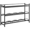 VEVOR Water Jug Holder, 3 Tiers 4 Rows 3 and 5 Gallon Water Bottle Holder for 8 Bottles, Heavy Duty Jug Rack Organizer with Storage Shelf, Angled Design, for Kitchen, Office, Living Room, Black