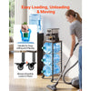 VEVOR Water Jug Holder, 4 Tiers 3 and 5 Gallon Water Bottle Holder for 3 Bottles, Heavy Duty Jug Rack Organizer with Storage Shelf and Casters, for Kitchen, Office, Living Room, Black and Brown