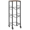 VEVOR Water Jug Holder, 4 Tiers 3 and 5 Gallon Water Bottle Holder for 3 Bottles, Heavy Duty Jug Rack Organizer with Storage Shelf and Casters, for Kitchen, Office, Living Room, Black and Brown