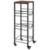VEVOR Water Jug Holder, 4 Tiers 3 and 5 Gallon Water Bottle Holder for 3 Bottles, Heavy Duty Jug Rack Organizer with Storage Shelf and Casters, for Kitchen, Office, Living Room, Black and Brown