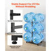 VEVOR Water Jug Holder, 3 Tiers Double Rows 3 and 5 Gallon Water Bottle Holder for 6 Bottles, Heavy Duty Jug Rack Organizer with Casters and Handles, Foldable for Kitchen, Office, Living Room, Black