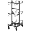VEVOR Water Jug Holder, 3 Tiers Double Rows 3 and 5 Gallon Water Bottle Holder for 6 Bottles, Heavy Duty Jug Rack Organizer with Casters and Handles, Foldable for Kitchen, Office, Living Room, Black