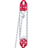 Twin Sheave Block and Tackle 0.43-0.5Inch 100-200Ft Twin Sheave Block with Braid Rope 30-35KN 6600-7705LBS Double Pulley Rigging (1/2" x 200')