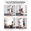 VEVOR LAT Pull Down Machine, 3-in-1 Row Cable Machine, Cable Machines Home Gym with 3-Level Adjustable Seat, 4-Level Adjustable Foam Roller, Load 400 lbs Lat Tower for Back, Chest, Tricep, Black