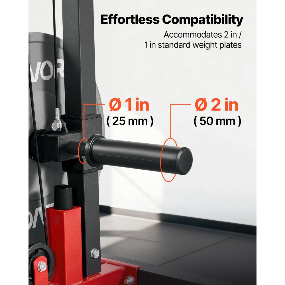 VEVOR LAT Pull Down Machine, 3-in-1 Row Cable Machine, Cable Machines Home Gym with 3-Level Adjustable Seat, 4-Level Adjustable Foam Roller, Load 400 lbs Lat Tower for Back, Chest, Tricep, Black