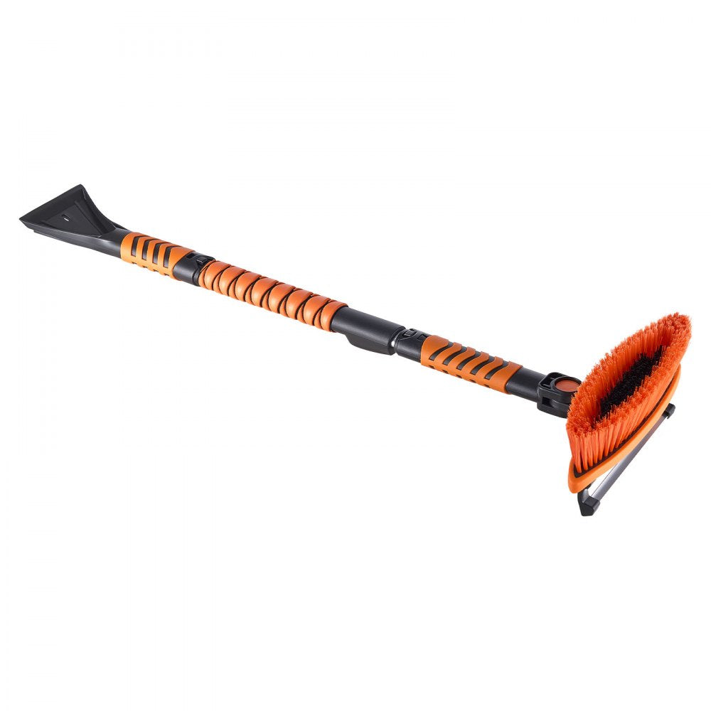 VEVOR Car Snow Brush, 3-in-1 Snow Remover for Car Windshield - with 180° Pivoting Brush Head, Squeegee & Ice Scraper, 34.3"-42.1" Extendable Aluminum Handle and Foam Grip for Cars, Truck, SUV, RV