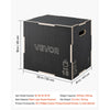 VEVOR 3-in-1 Wooden Plyo Box, 16/18/20-Inch, Non-Slip Plyometric Jump Boxes, for Home Gym, Step-Up Training Exercise Platform with Smooth Edges, Built-In Handles, Pre-Drilled Holes & Stable Support