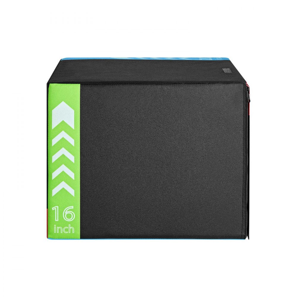 VEVOR 3-in-1 High-Density Foam Plyo Box 16/20/24-Inch Plyometric Jump Boxes, for Home Gym, Non-Slip Step-Up Training Exercise Platform with Impact Cushioning, PVC Mesh, Rounded Edges, Stable Support