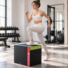 VEVOR 3-in-1 Rebonded Foam Plyo Box, 16/20/24-Inch, Plyometric Jump Boxes, for Home Gym, Non-Slip Step-Up Training Exercise Platform with Impact Cushioning, PVC Mesh, Shape Retention & Stable Support