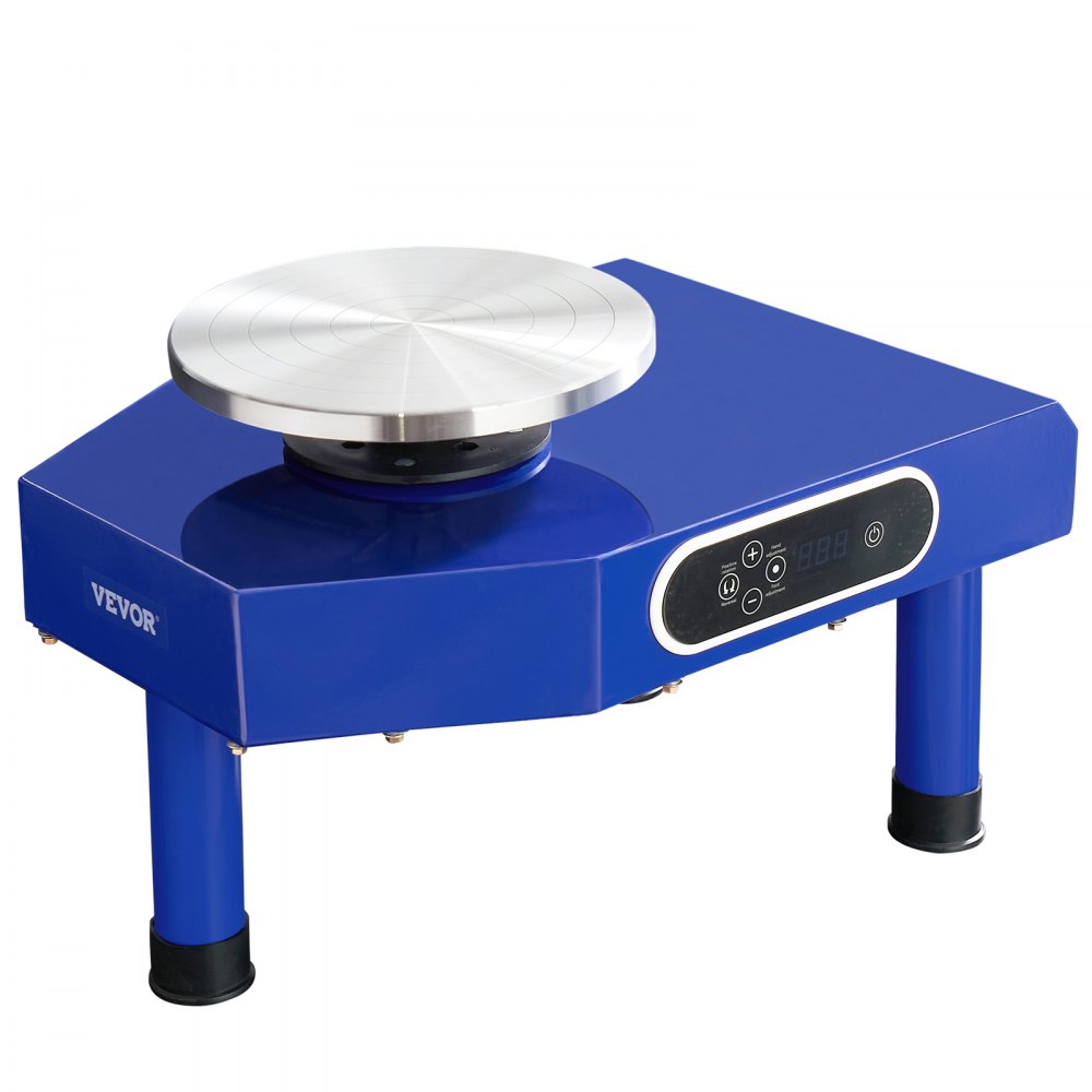VEVOR Pottery Wheel, 10in Ceramic Wheel Forming Machine, Foot Pedal ABS Detachable Basin, 60-300RPM Adjustable Speed Manual LCD Panel, Sculpting Tool Apron Accessory Kit for Work Art Craft DIY