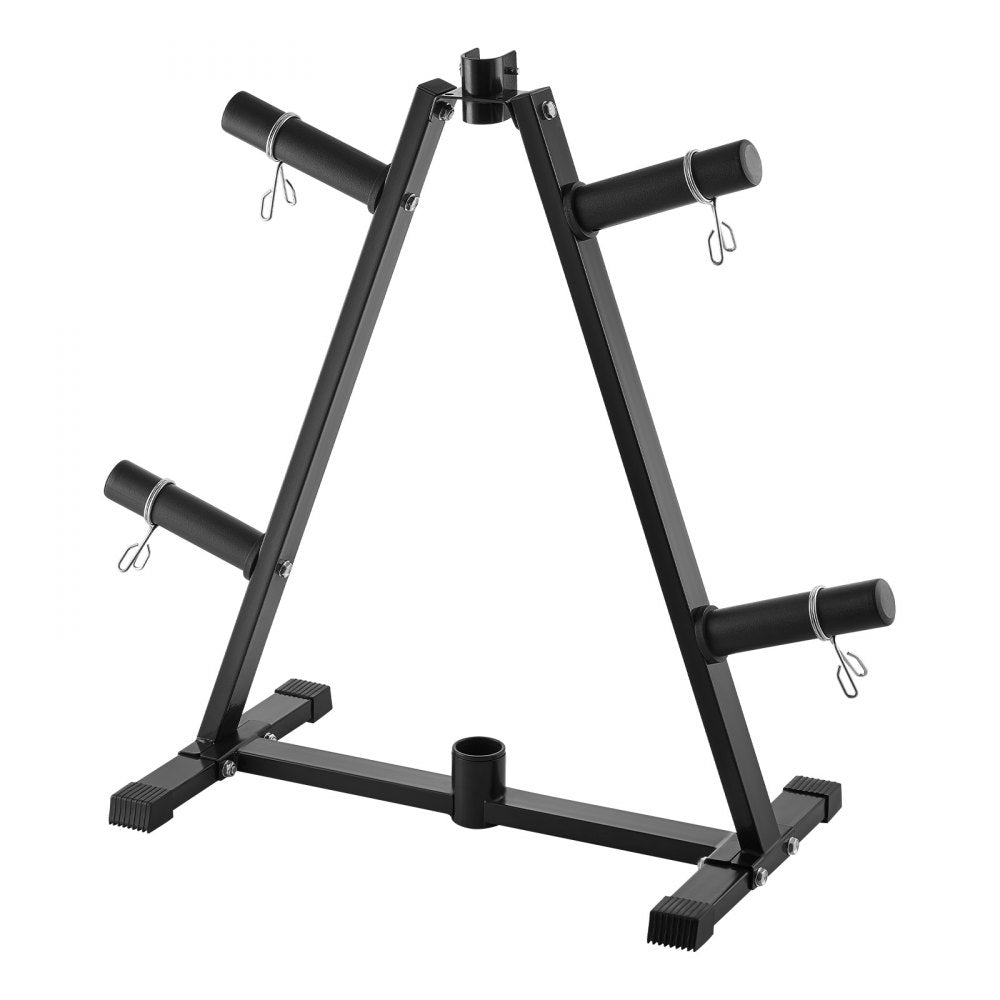 VEVOR Weight Plate Rack, A Frame Weight Plate Tree for 2-Inch Weight Plates, Standard Weight Plate Tree, 300 lbs Load Capacity Weight Storage Holder, Home Gym Barbell Rack Storage Stand, Black