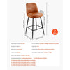 VEVOR Bar Stool Set of 2, 27 inch Counter Height Swivel Stools, Modern PU Leather Counter Barstool with Backrest and Metal Legs, Armless Bar Chair, Island Barstool for Kitchen, Dining Room, Brown