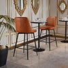 VEVOR Bar Stool Set of 2, 27 inch Counter Height Swivel Stools, Modern PU Leather Counter Barstool with Backrest and Metal Legs, Armless Bar Chair, Island Barstool for Kitchen, Dining Room, Brown
