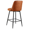 VEVOR Bar Stool Set of 2, 27 inch Counter Height Swivel Stools, Modern PU Leather Counter Barstool with Backrest and Metal Legs, Armless Bar Chair, Island Barstool for Kitchen, Dining Room, Brown