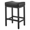 VEVOR Bar Stool Set of 2, PU Leather Counter Height Stools, 25 inch Barstool with Saddle-Seat and Metal Legs, Easy Assembly Backless Bar Chair, Island Barstools for Kitchen, Dining Room, Cafe, Black