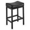 VEVOR Bar Stool Set of 2, PU Leather Counter Height Stools, 25 inch Barstool with Saddle-Seat and Metal Legs, Easy Assembly Backless Bar Chair, Island Barstools for Kitchen, Dining Room, Cafe, Black