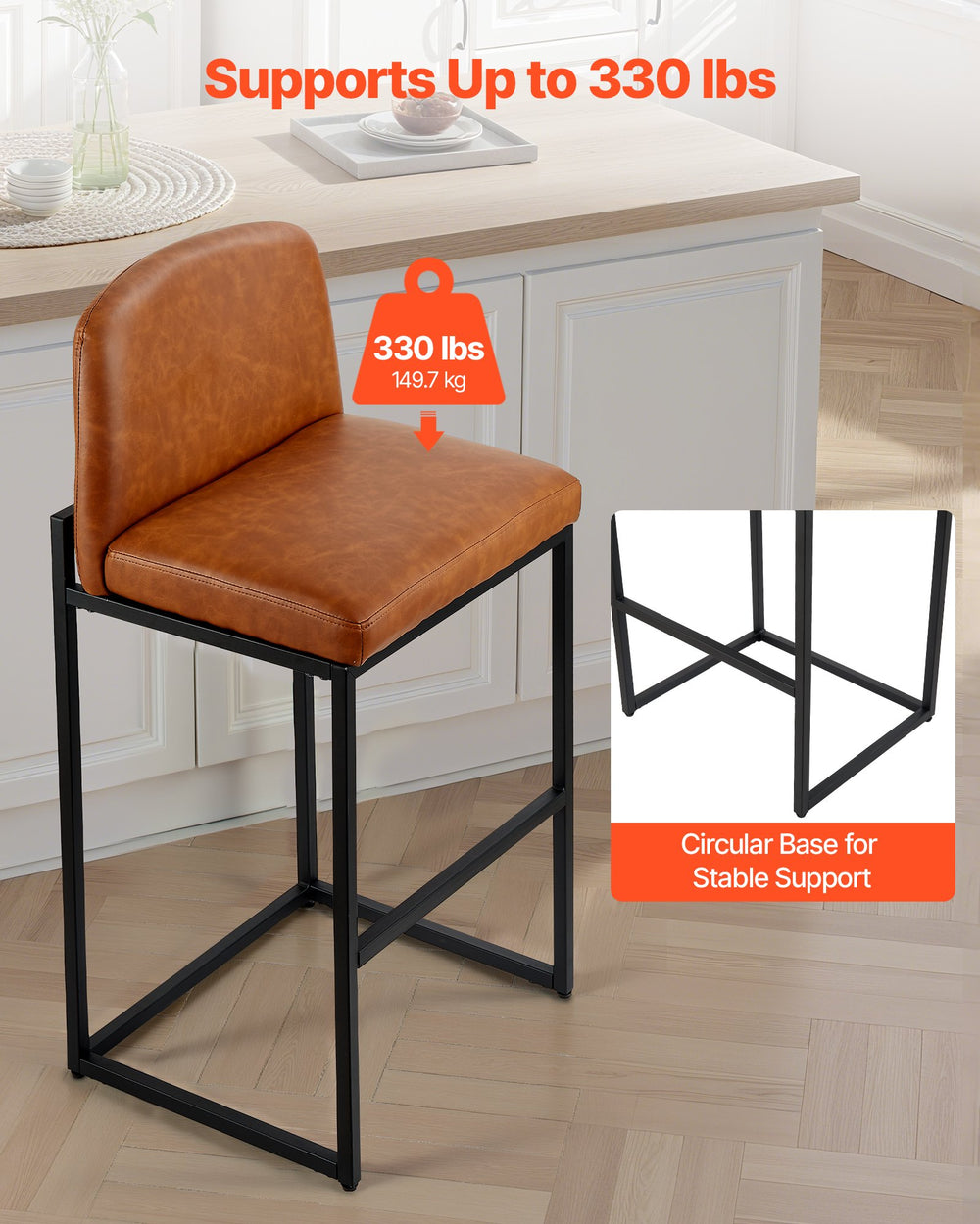 VEVOR bar stool set of 4, brown - image 1