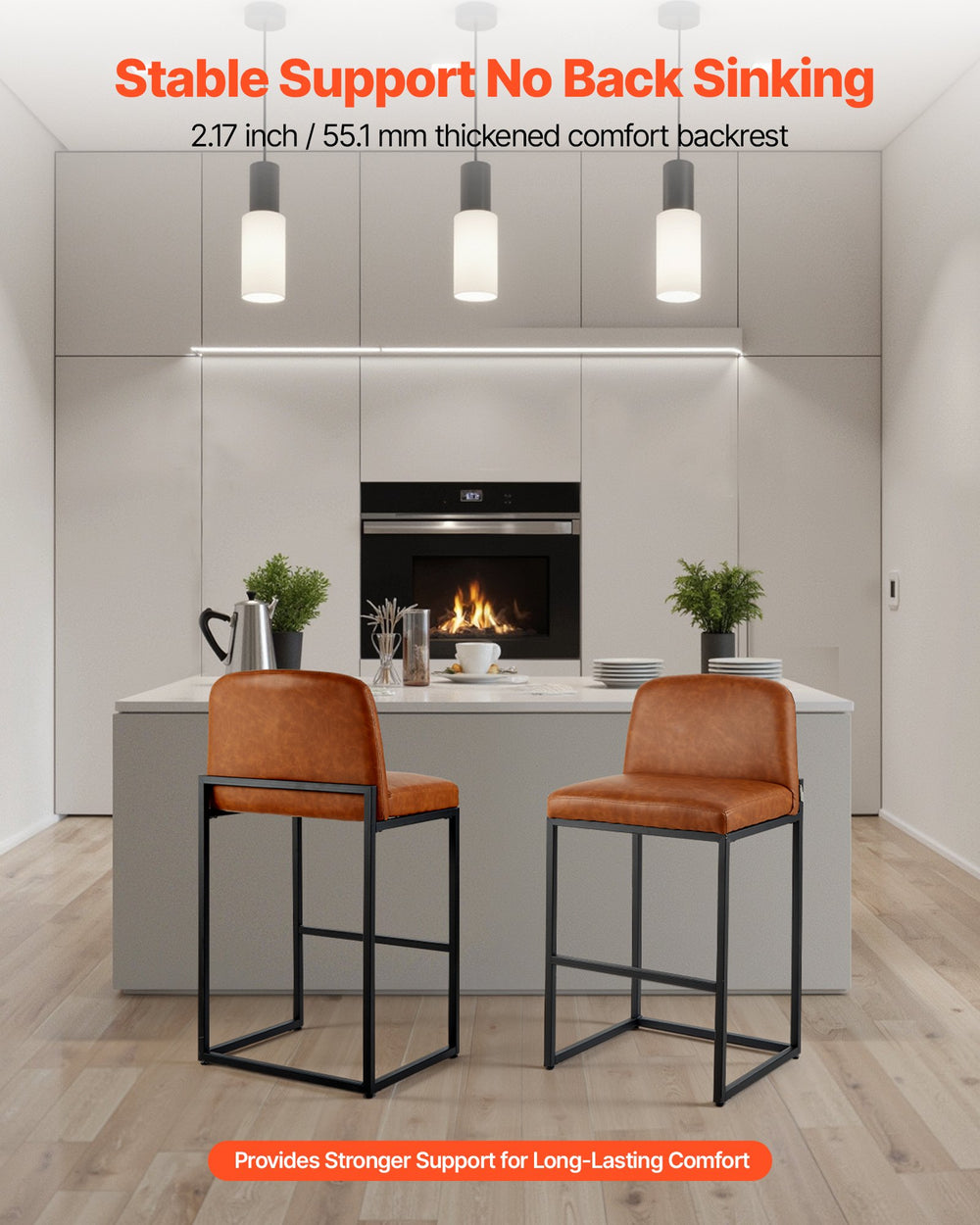 VEVOR bar stool set of 4, brown - image 2