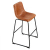 VEVOR Bar Stool Set of 4, 26 inch Counter Height Stools, Modern PU Leather Counter Barstool with Backrest, Metal Legs, Easy Assembly Armless Bar Chair, Island Barstool for Kitchen, Dining Room, Brown