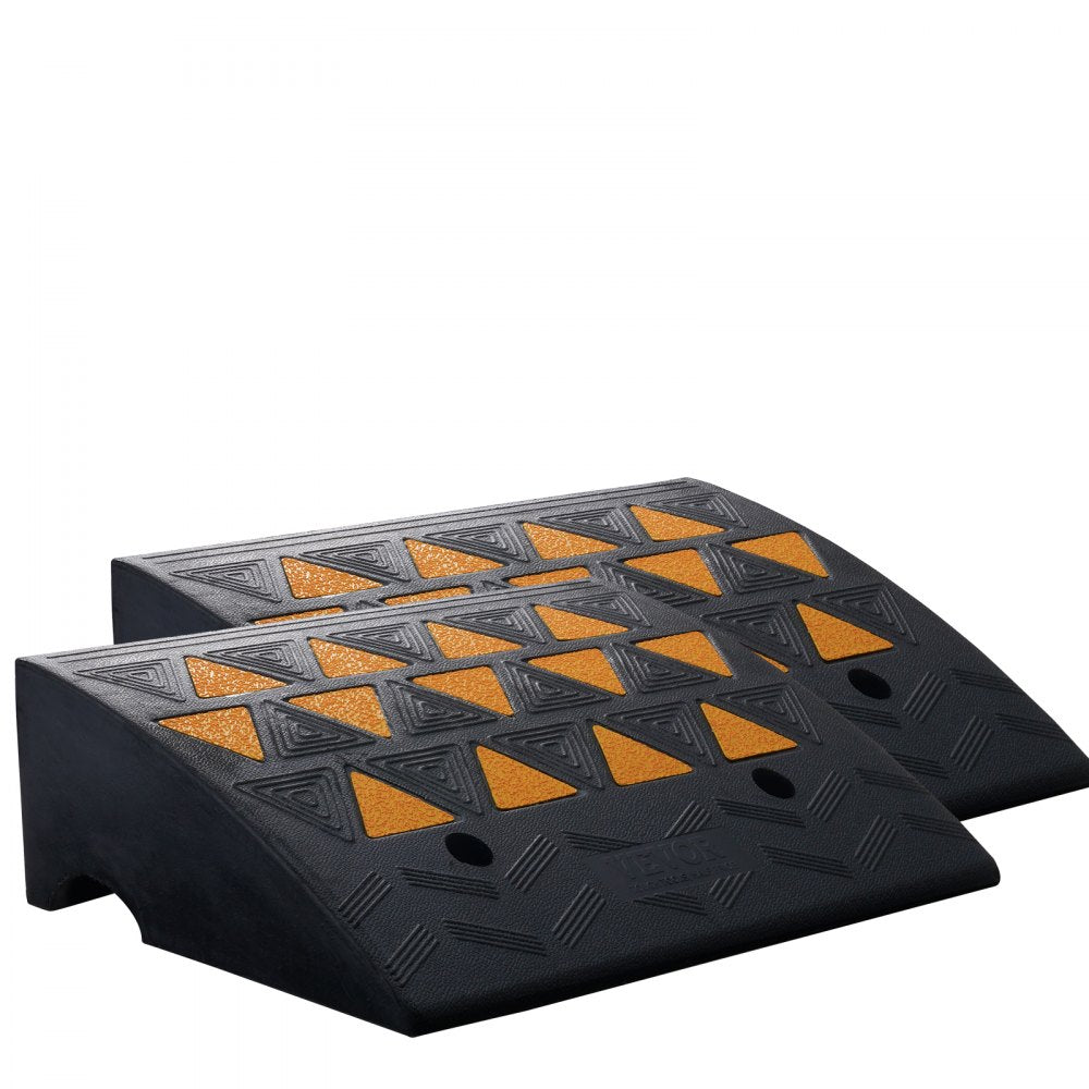 VEVOR Rubber Curb Ramp 2 Pack, 6" Rise Height Heavy-Duty 33069 lbs/15 T Capacity Threshold Ramps, Driveway Ramps with Stable Grid Structure for Cars, Wheelchairs, Bikes, Motorcycles