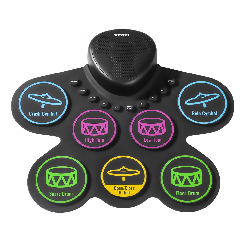 VEVOR Electric Drum Set, 7 Pads, Roll-up Drum Practice Pad, Electronic Drumset with Headphone