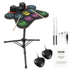VEVOR Electric Drum Set, 9 Pads, Roll-up Drum Practice Pad, Electronic Drumset with Headphone Jack, Stand, Double Pedals, Light Up Drum Sticks, Built-in Dual Speakers, Instrument Toy for Kids Ages 3+