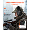 VEVOR Safety Earmuffs, Electronic Ear Muffs with 5.3 Bluetooth Technology and Sound Amplification, Noise Reduction Headphone NRR23dB, Hearing Protection Earmuffs for Shooting, Lawn Mowing and Work
