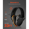VEVOR Safety Earmuffs, Electronic Ear Muffs with 5.3 Bluetooth Technology and Sound Amplification, Noise Reduction Headphone NRR23dB, Hearing Protection Earmuffs for Shooting, Lawn Mowing and Work