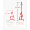 VEVOR Under Hoist Tripod Stand, 2 Ton (4409 lbs) Capacity High Lift Jack Stand Reach Underhoist Support, Lifting from 47.24" to 84.65", 4-Level Adjustable Height, Heavy Duty Carbon Steel for Car Lift