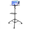 VEVOR Projector Stand with Wheels, Laptop Stand Tripod Adjustable Height from 31.3 to 67.3", Projector Tripod Stand with 2 Trays & Gooseneck Phone Holder, for Outdoor Movies, Home, Office or Studio