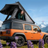 VEVOR Rooftop Tent Hard Shell, 2-3 Person Aluminum Roof Top Tent Hardshell with Tri-Color LED Light & Thick Mattress, Waterproof Windproof Overland Camping Car Roof Rack Suitable for Jeep SUV Pickup