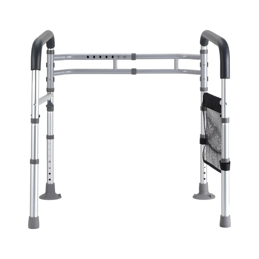 VEVOR Toilet Safety Rail, 300 LBS Foldable Toilet Seat with Non-Slip Handles, Portable Versatile Toilet Handrails with Reinforced Aluminum Alloy Tube, Fit for Seniors, Pregnant Women & the Injured