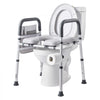 VEVOR Raised Toilet Seat with Arms, 400 lbs Load Capacity, Adjustable Height and Width, Commode Cushion Padded Elevated Toilet Seat Riser with Handles for Seniors, Elderly, Handicap, Disabled, Adults