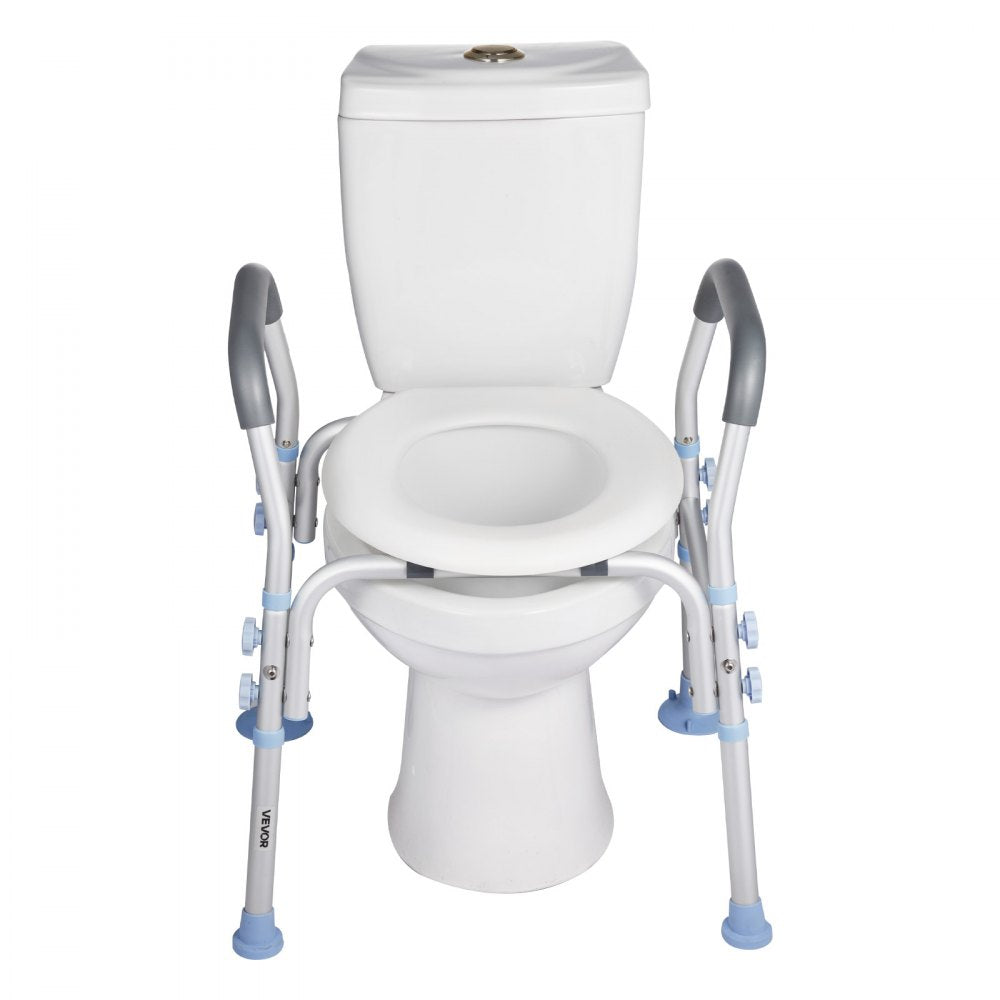 VEVOR Raised Toilet Seat with Arms, 300 lbs Load Capacity, Adjustable Height, Widened Commode Elevated Toilet Seat Riser with Handles and Splash Guard for Seniors, Elderly, Handicap, Disabled, Adults