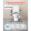 VEVOR Raised Toilet Seat with Handles 350 lb Handicap Elevated Toilet Riser, for Seniors, Elderly & Disabled, Adjustable Height & Width, Soft Cushion Padded, Fits Round, Elongated & V-Shaped Commode
