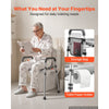 VEVOR Raised Toilet Seat with Handles 350 lb Handicap Elevated Toilet Riser, for Seniors, Elderly & Disabled, Adjustable Height & Width, Soft Cushion Padded, Fits Round, Elongated & V-Shaped Commode