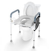 VEVOR Raised Toilet Seat, 7-Position Height Adjustment 19.3" - 25.2", 350lbs Weight Capacity, with Comfort Padded Aluminum Frame, Universal Toilet Seat Riser, for Elderly, Handicap, Pregnant, Medical
